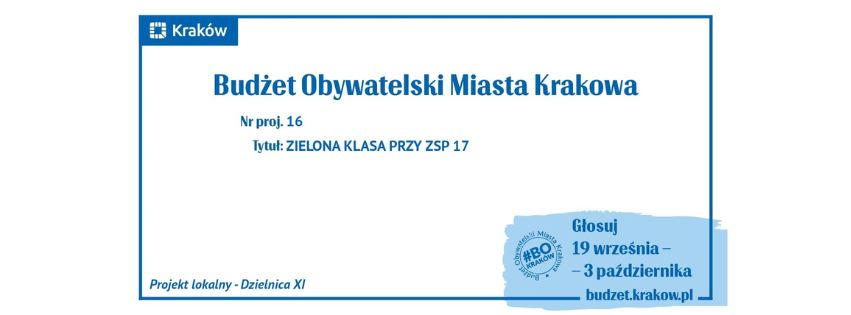 Zagłosuj na nasz projekt!  ZIELONA KLASA PRZY ZSP 17