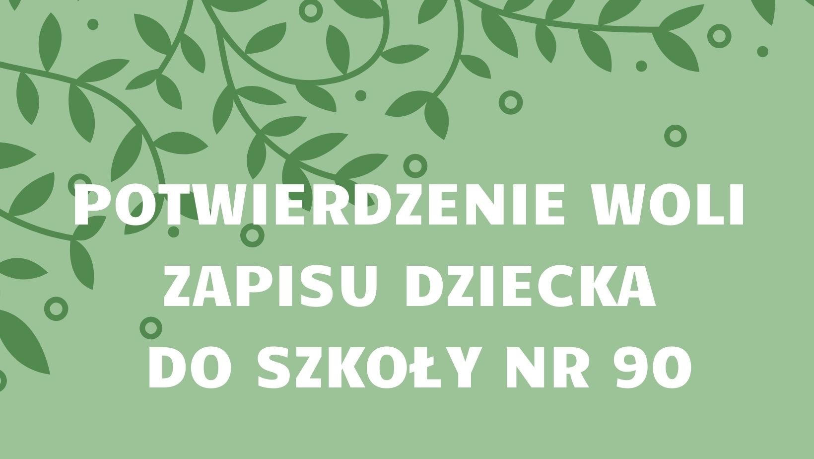 POTWIERDZENIE WOLI PRZYJĘCIA DO SZKOŁY
