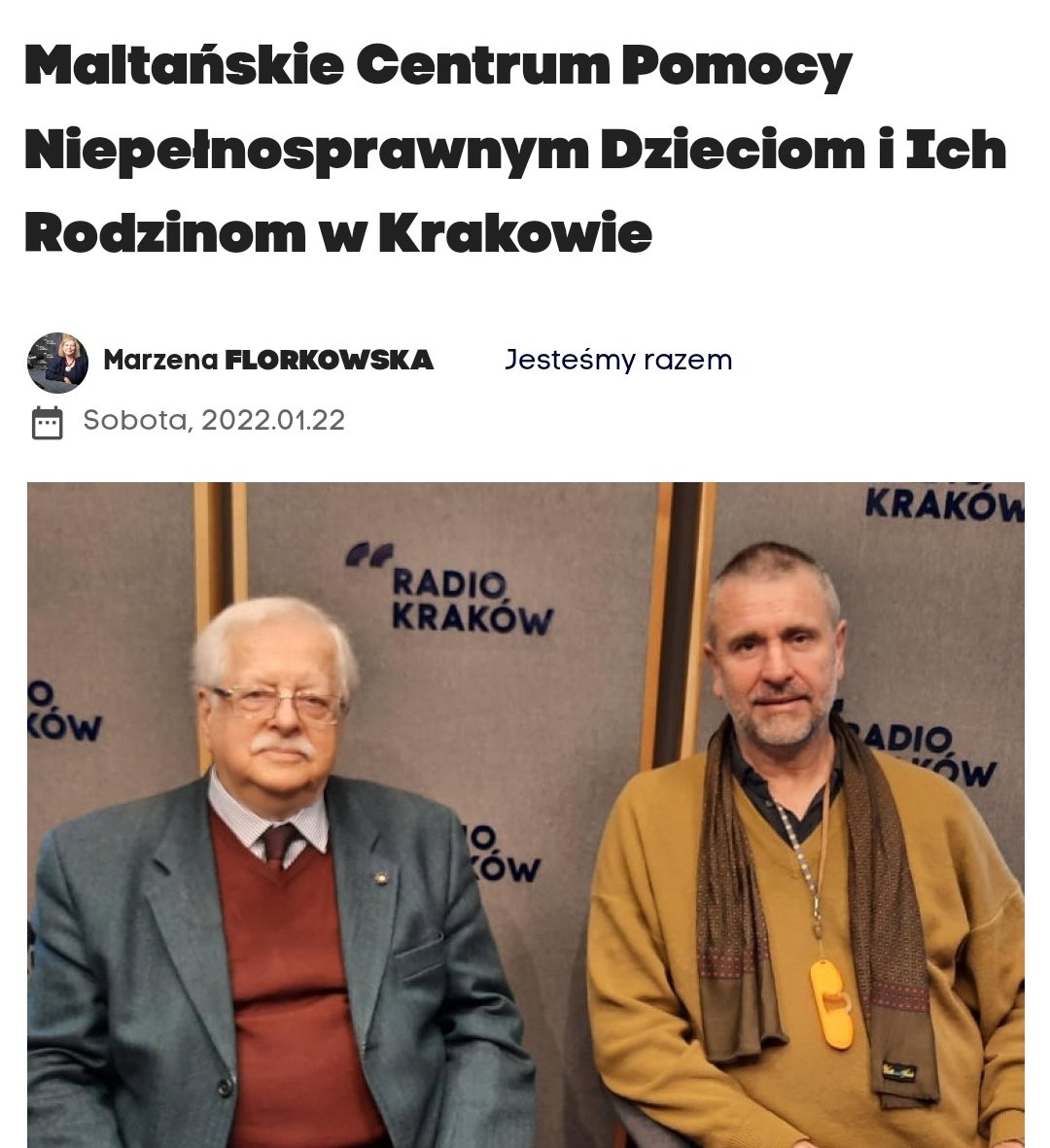 O Patronie szkoły w Radiu Kraków